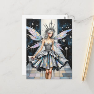 Carte Postale Reine des fées au défilé de mode upcyclée 