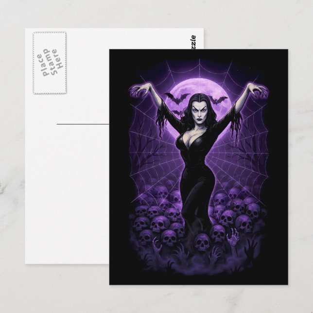 Carte postale Reine du Web – Art gothique vampire (Devant / Derrière)