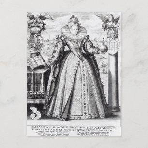 Carte Postale Reine Elizabeth I 1596