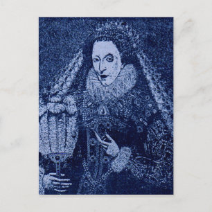 Carte Postale Reine Elizabeth I en bleu