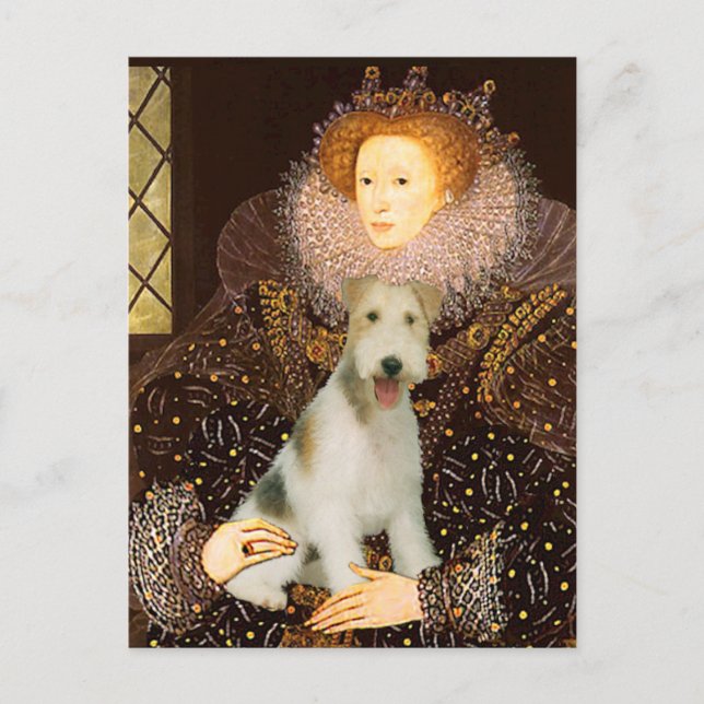 Carte Postale Reine Elizabeth I - Fil Fox Terrier #1 (Devant)