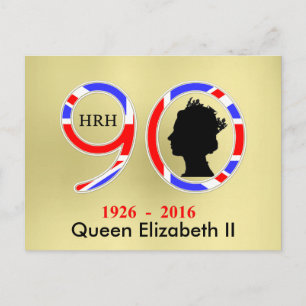 Carte Postale Reine Elizabeth II d'Angleterre 90e anniversaire