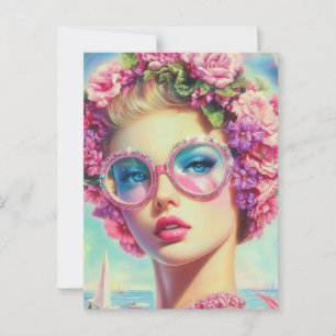 Carte Postale Reine glamour tropicale