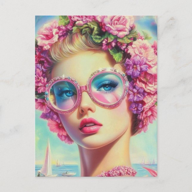 Carte Postale Reine glamour tropicale (Devant)