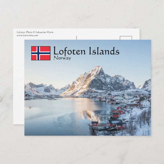 Carte Postale Reine Lofoten Norvège (Devant / Derrière)