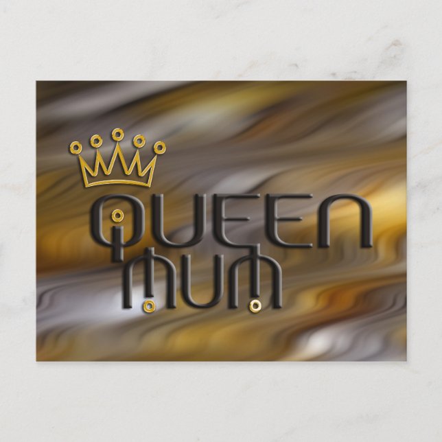 Carte Postale Reine maman / couronne or (Devant)