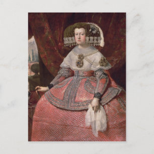 Carte Postale Reine Maria Anna d'Espagne en robe rouge