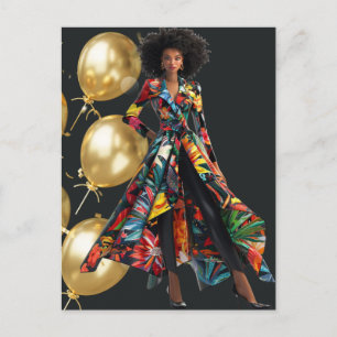 Carte Postale Reine Noire Afro-Américaine Mélanine Sista Shopp