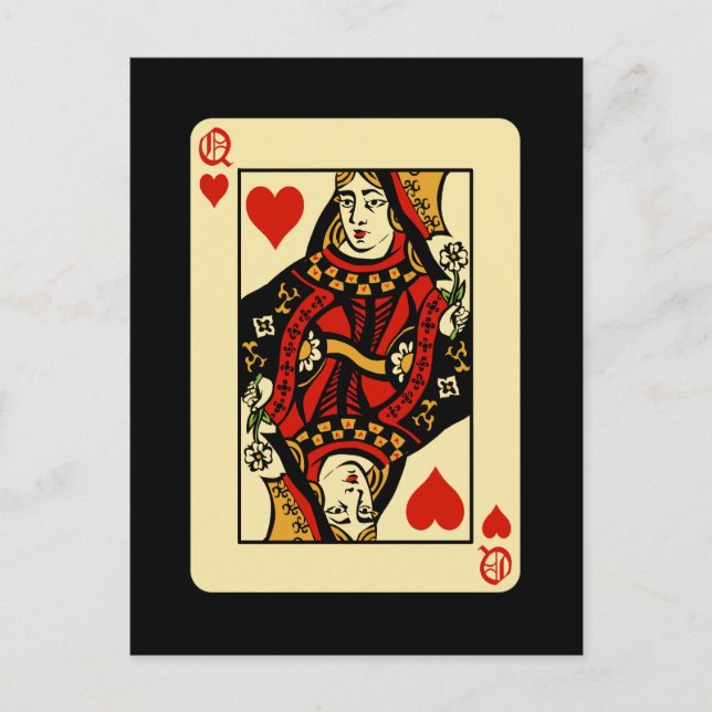 Carte Postale Reine Rétro de Cœur (Devant)