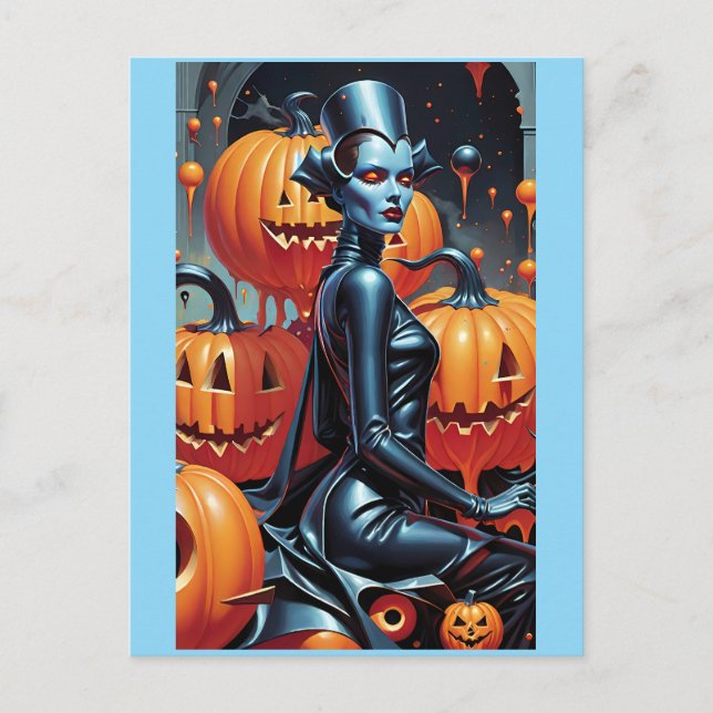 Carte Postale Reine sorcière du week-end de la mode d'automne (Devant)