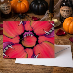 Carte Postale Reine Vampire de Holloween faisant trempette dans