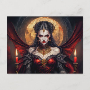 Carte Postale Reine Vampire sous la lune brillante