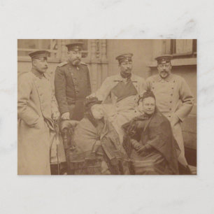 Carte Postale Reine Victoria, fils, fille, Kaiser Wilhelm II