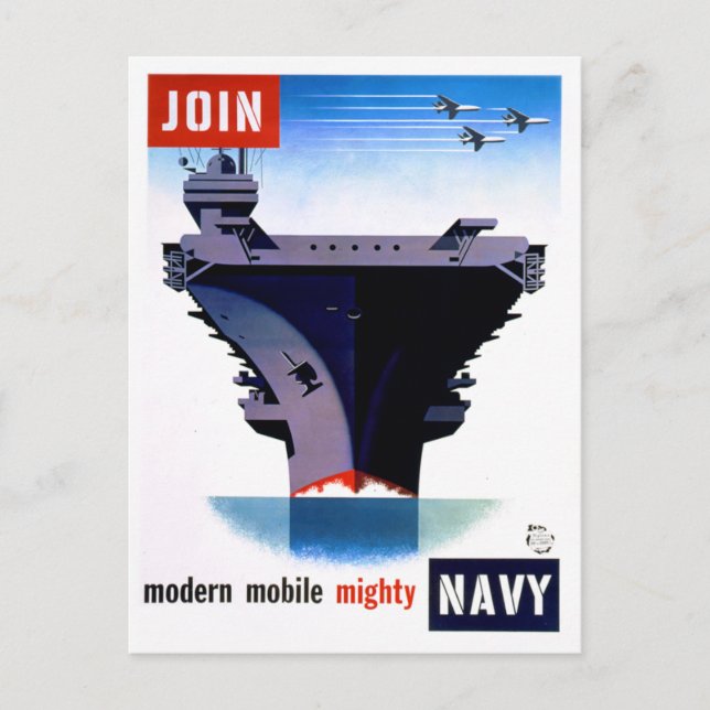 Carte Postale Rejoignez Modern Mobile Mighty Navy - Rejoignez la (Devant)