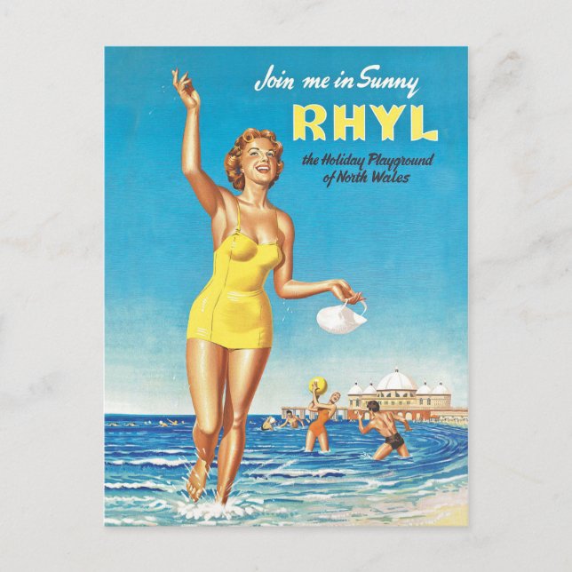 Carte Postale Rejoignez-Moi à Rhyl Ensoleillée (Devant)