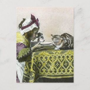 Carte Postale Rejoignez-moi pour Tea Kitty Vintage Victorian Tea