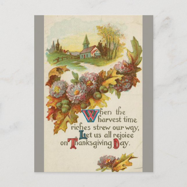 Carte Postale Réjouissez-vous le jour de Thanksgiving (Devant)