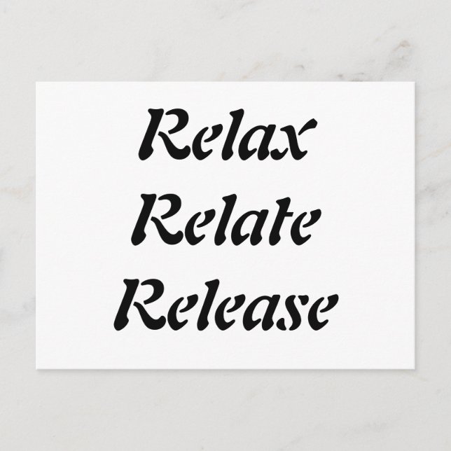 Carte Postale Relax, Relax, Release, (Devant)