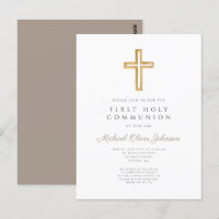 Religieux Taupe Beige Boy Première Communion