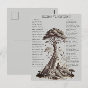 Carte Postale Religion contre mysticisme Sagesse spirituelle Édu