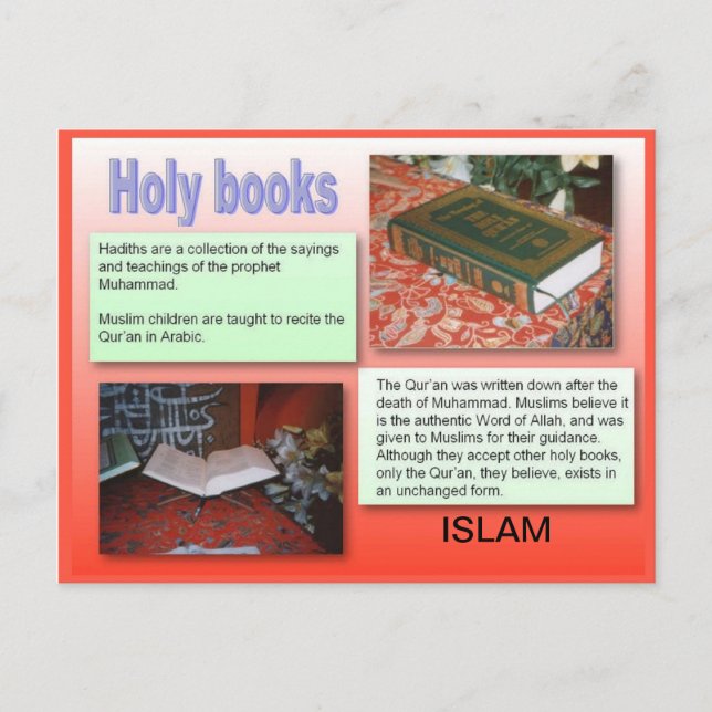 Carte Postale Religion, Islam, Livres saints (Devant)