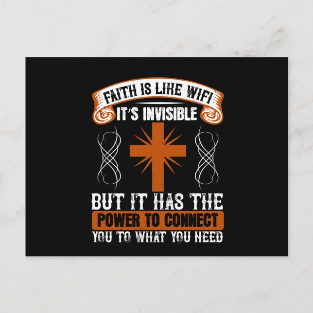 Carte Postale Religion - La Foi Est Invisible Comme WIFI (Devant)