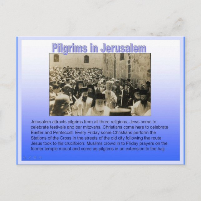 Carte Postale Religion, pèlerins à Jérusalem (Devant)