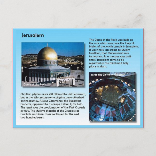 Carte Postale Religion, pèlerins vers Jérusalem (Devant)