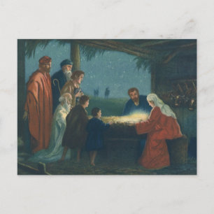Carte Postale Religion vintage, Adoration des bergers