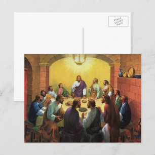Carte Postale Religion vintage, Dernière Cène avec Jésus-Christ