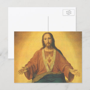 Carte Postale Religion vintage, Sacré Coeur de Jésus-Christ