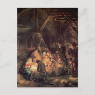 Carte Postale Rembrandt- Adoration des bergers