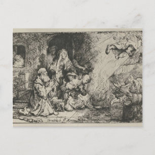 Carte Postale Rembrandt : Angel au départ de la famille Tobias