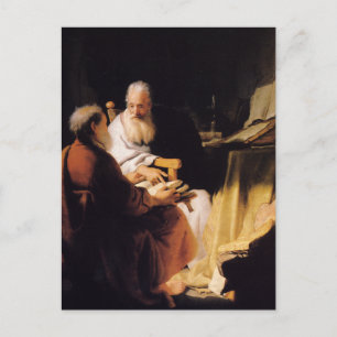 Carte Postale Rembrandt Art Peinture Deux Vieux Hommes Différent