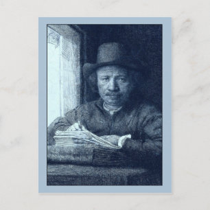 Carte Postale Rembrandt Dessin à une fenêtre