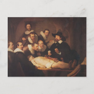 Carte Postale Rembrandt - La leçon d'anatomie du Dr Nicolaes Tul