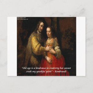 Carte Postale Rembrandt "La Mariée juive" & Célèbre citation