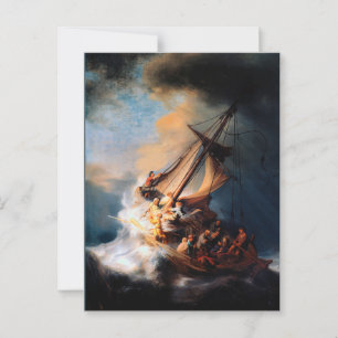Carte Postale Rembrandt - La tempête de la mer de Galilée