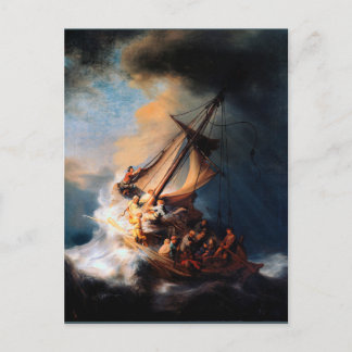 Carte Postale Rembrandt - La tempête de la mer de Galilée