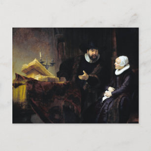 Carte Postale Rembrandt Le Mennonite Pracher Anslo et sa femme