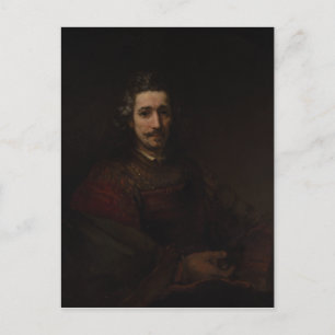 Carte Postale Rembrandt Man avec un verre grossissant
