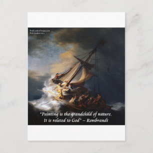 Carte Postale Rembrandt Mer de Galilée & Citation sur la Nature