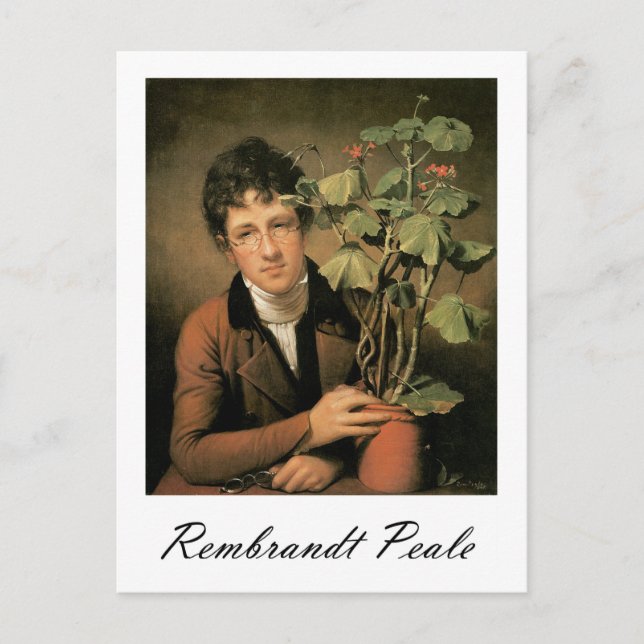 Carte Postale Rembrandt Peale Rubens Peale avec du géranium (Devant)