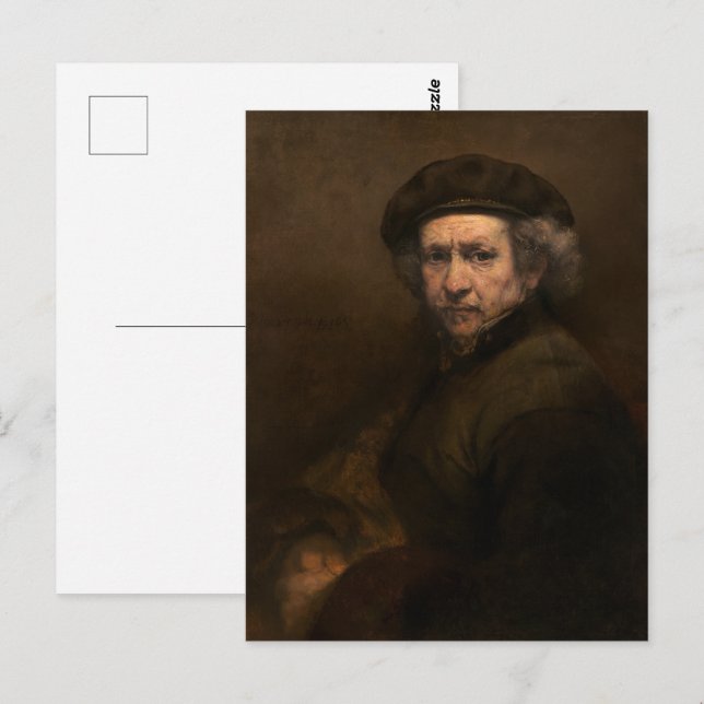 Carte Postale Rembrandt Self Portrait : Peintre Néerlandais de l (Devant / Derrière)