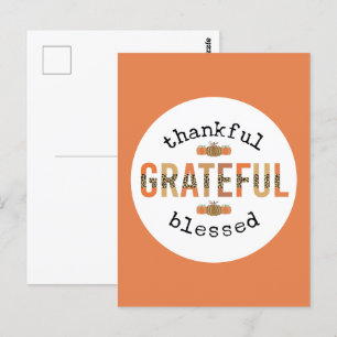 Carte Postale Remercié Grateful Bénie Mignon Automne Action de g