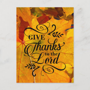 Carte Postale Remercie le Seigneur, Fall quitte Thanksgiving