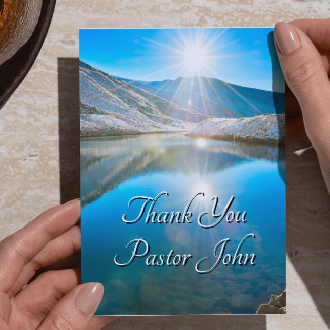 Carte Postale Remerciement au pasteur Lever du soleil bleu du la (Northern Lake Blue Sunrise Pastor Appreciation Postcard
)