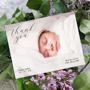 Carte Postale Remerciement Chic de Naissance sur Mesure avec Pho