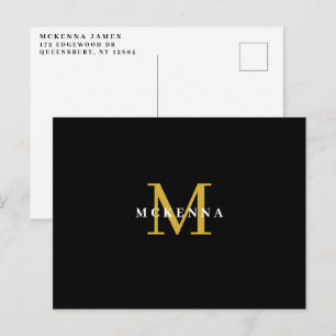 Carte Postale Remerciement Client Affaire Or Noir