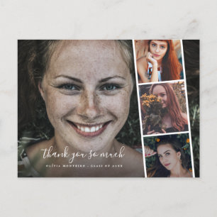 Carte Postale Remerciement Collage Photo Moderne de Diplôme Univ
